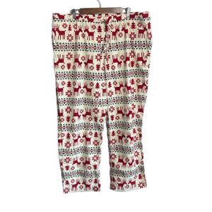 Hanna Andersson Adult Unisex Dear Deer Holiday Flannel Pajama Lounge Pants XXL